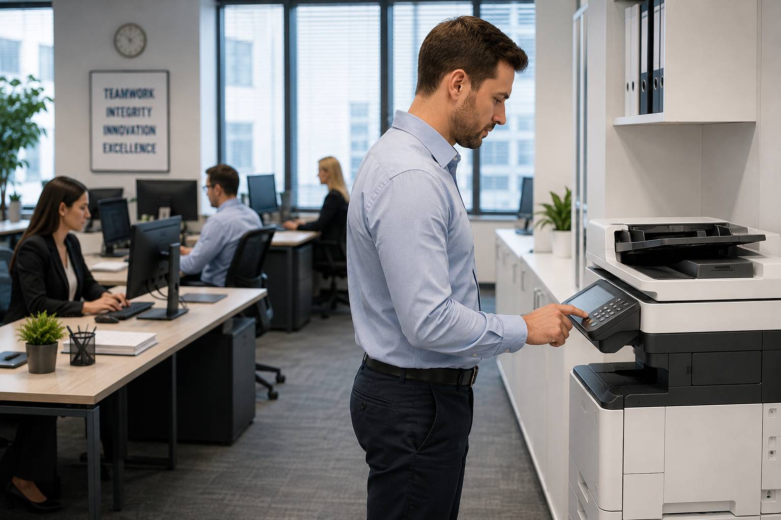 Office printer deployment planning in a modern workspace